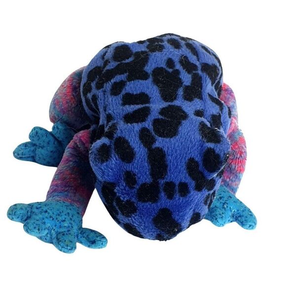 VTG Ty Beanie Baby Dart Frog Plush 8" Toy 2000 Retired Blue Purple Nov 22 DOB - Picture 4 of 8